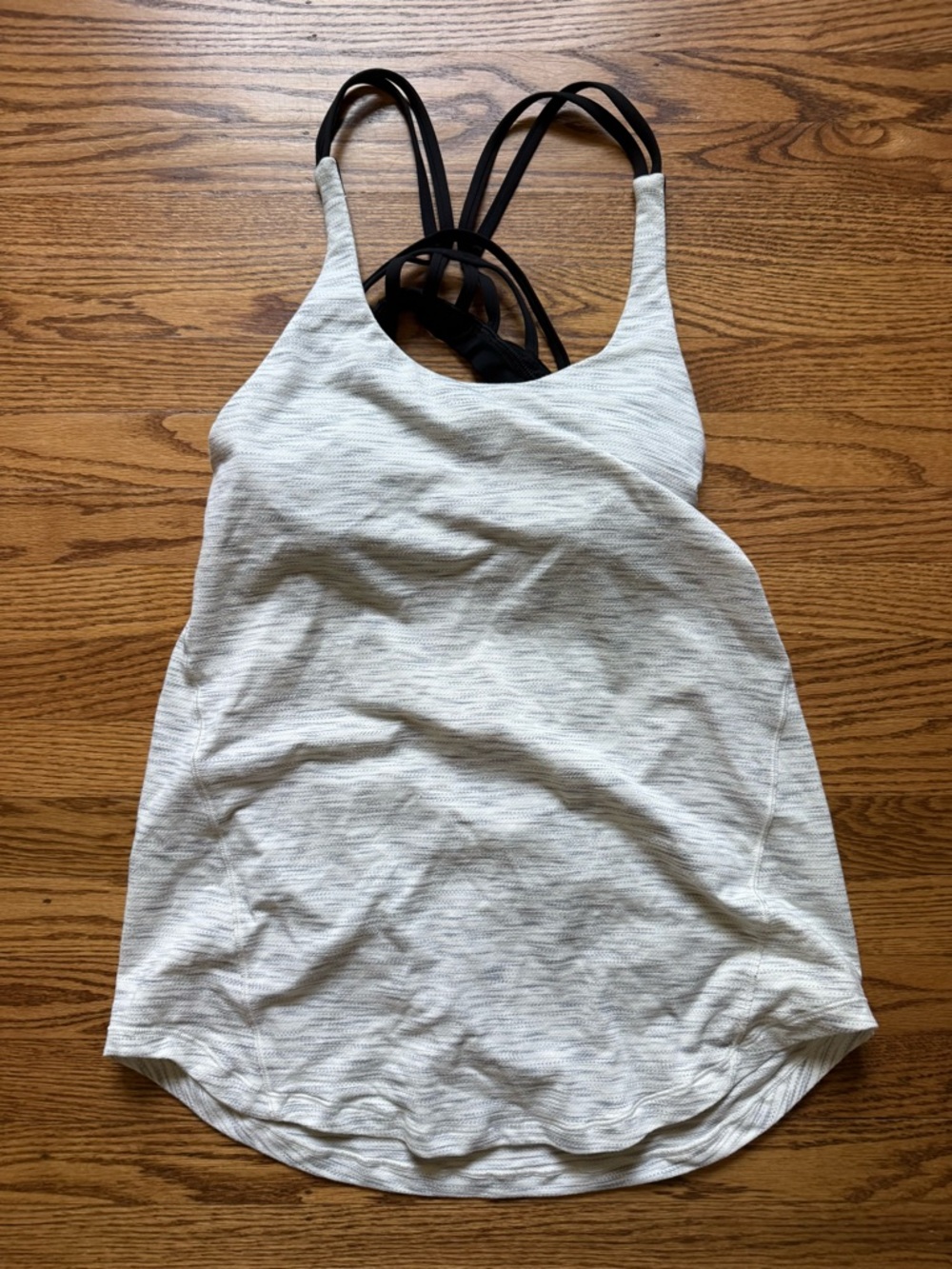 lululemon athletica White Strappy Tank Top with Black Straps
